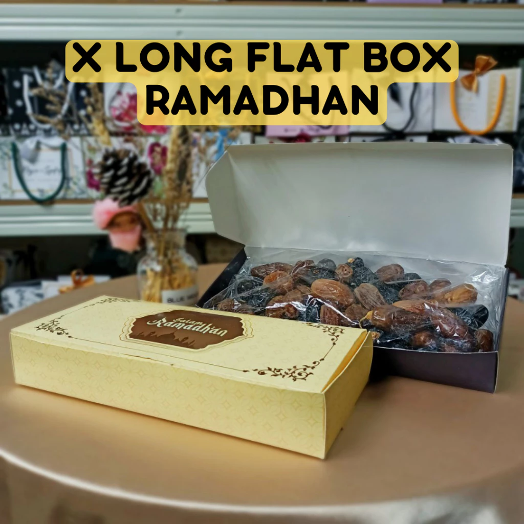 [READYSTOCK] 10PCS RAMADHAN X LONG FLAT BOX / PACKAGING KURMA / KOTAK KURMA / RAMADHAN BOX / GIFTBOX RAMADHAN MURAH