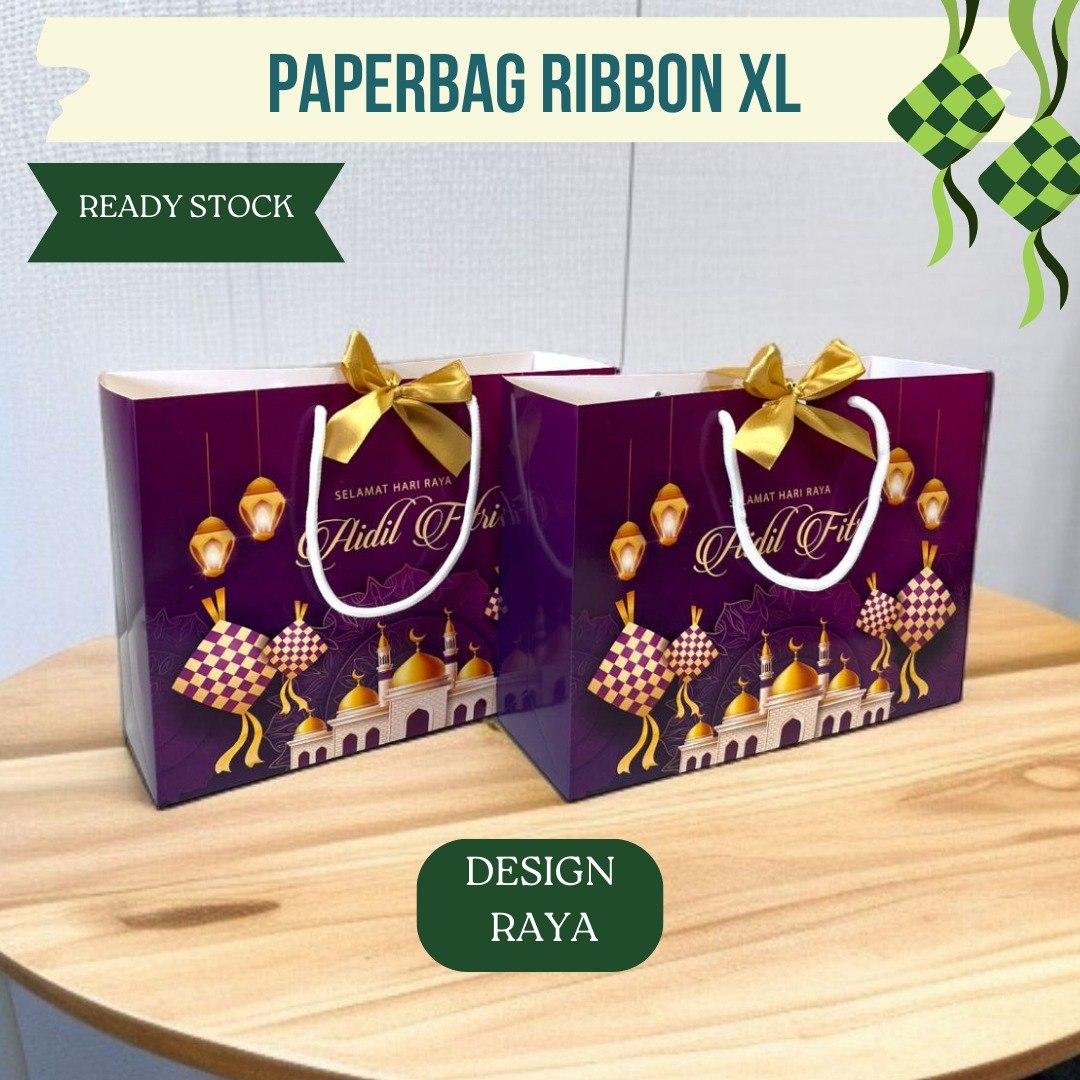 [10PCS] PAPERBAG RIBBON XL RAYA RAMADHAN GIFT BAG/GIFT/GOODIES/PARTY